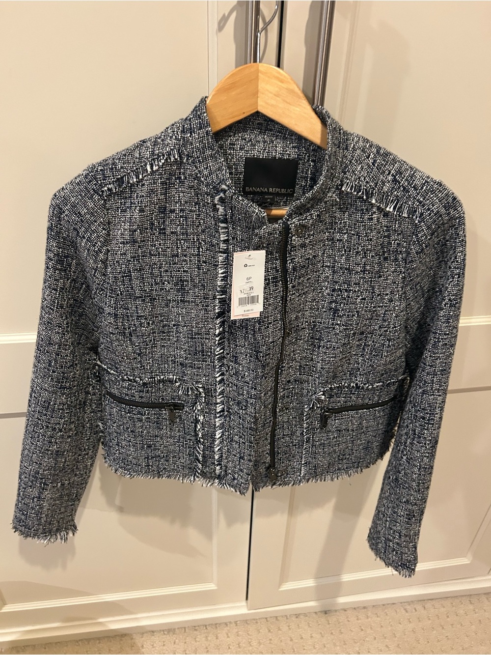 NWT! Banana Republic Navy Tweed Cropped Jacket